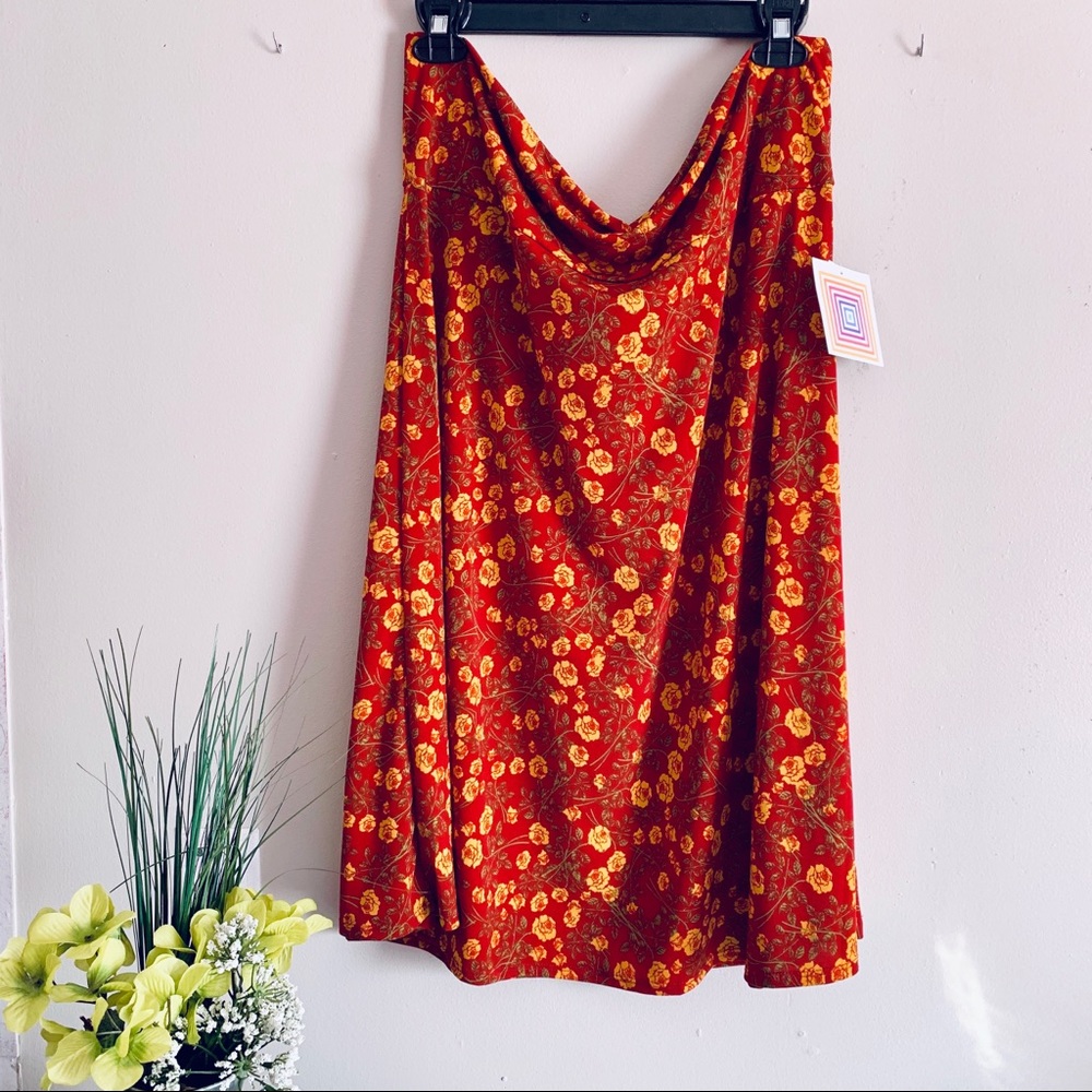 LuLaRoe Azure Women's Floral Terracotta Skirt - NWT